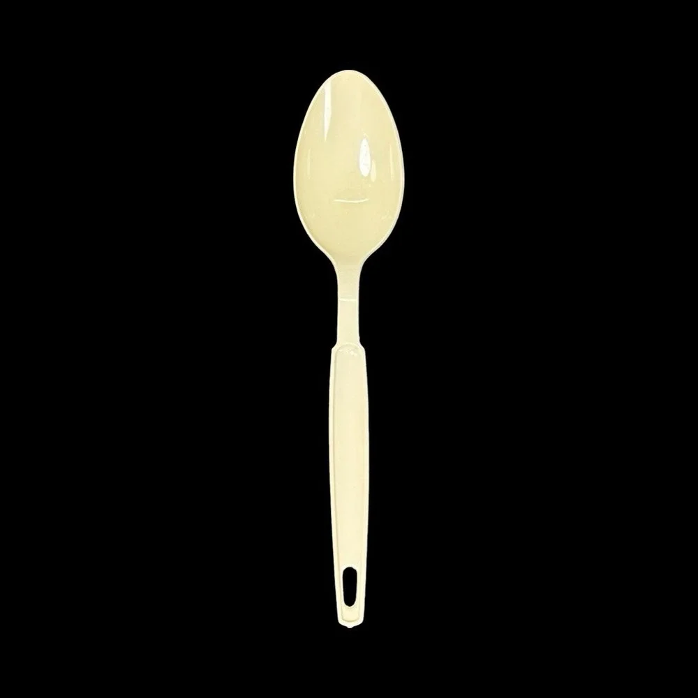 Vintage EKCO Serving Solid Spoon Nylon‎ Beige Plastic Kitchen Utensil USA